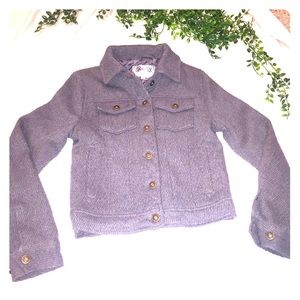 Girls Dollhouse Gray Lined Button Up Jacket